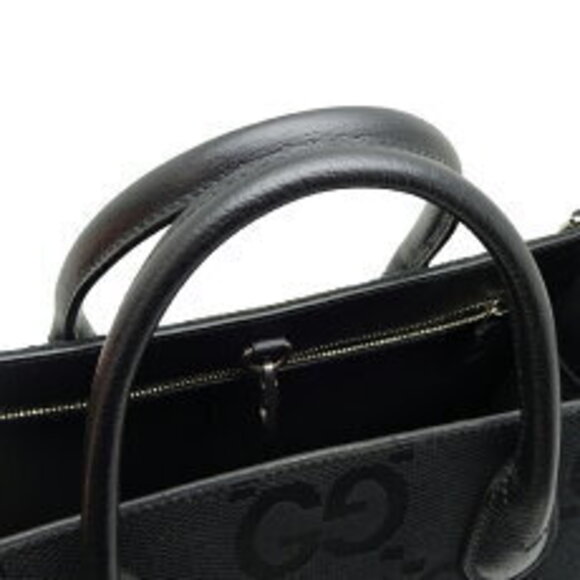 Gucci Jumbo GG Tote Bag Leather Black - Picture 5 of 9